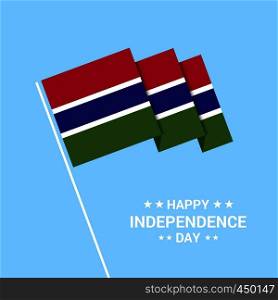 Gambia Independence day typographic design with flag vector