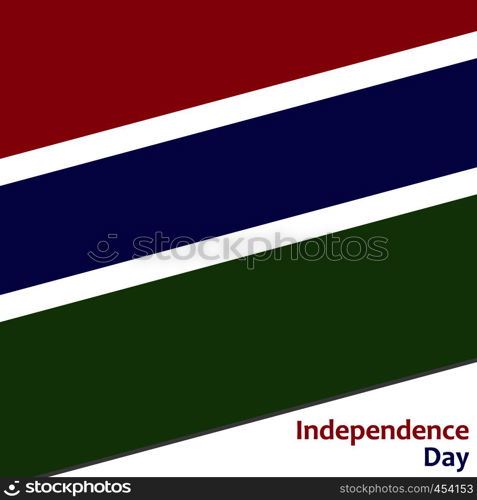 Gambia independence day with flag vector illustration for web. Gambia independence day