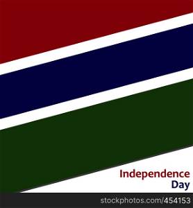 Gambia independence day with flag vector illustration for web. Gambia independence day