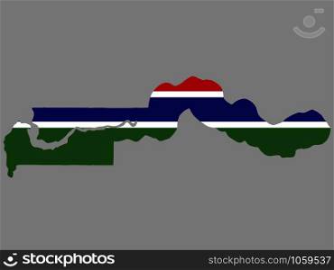 Gambia Map Flag Vector illustration eps 10.. Gambia Map Flag Vector illustration eps 10