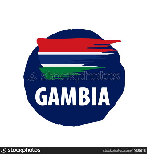 Gambia national flag, vector illustration on a white background. Gambia flag, vector illustration on a white background