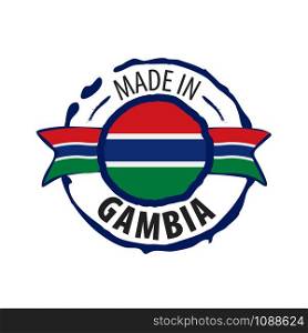 Gambia national flag, vector illustration on a white background. Gambia flag, vector illustration on a white background