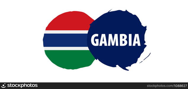 Gambia national flag, vector illustration on a white background. Gambia flag, vector illustration on a white background