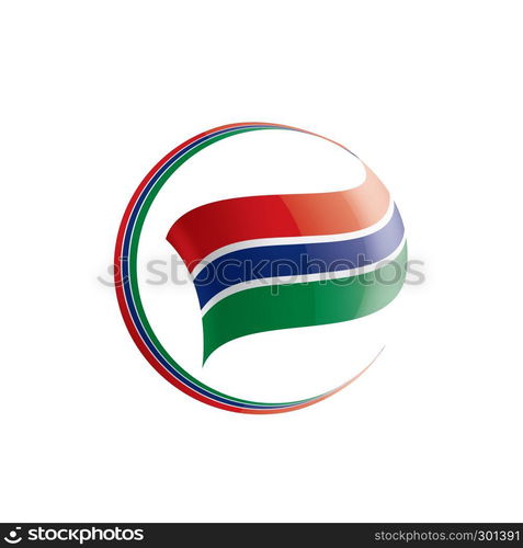 Gambia national flag, vector illustration on a white background. Gambia flag, vector illustration on a white background