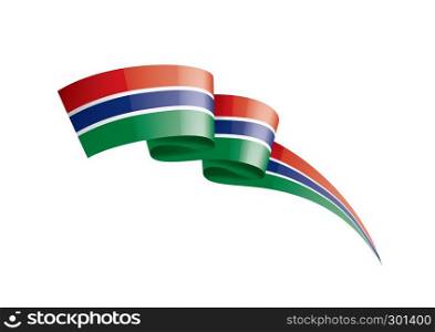 Gambia national flag, vector illustration on a white background. Gambia flag, vector illustration on a white background