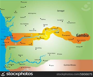 Gambia . Vector color map of Gambia country