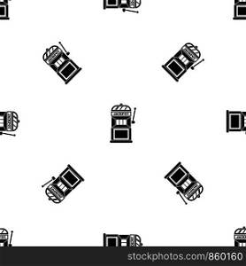 Gamble machine pattern repeat seamless in black color for any design. Vector geometric illustration. Gamble machine pattern seamless black