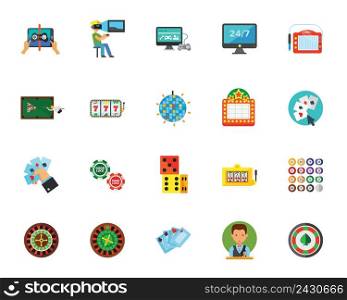 Gambling games icon set. Can be used for topics like casino, poker, fortune, luck, hazard