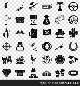 Gambling icons set. Simple style of 36 gambling vector icons for web for any design. Gambling icons set, simple style