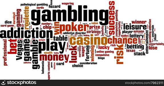 Gambling word cloud concept. Vector illustration