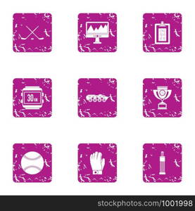 Gambol icons set. Grunge set of 9 gambol vector icons for web isolated on white background. Gambol icons set, grunge style