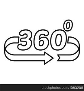 Game 360 degrees icon. Outline game 360 degrees vector icon for web design isolated on white background. Game 360 degrees icon, outline style