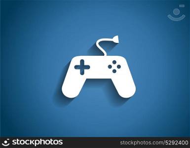 Game and Fun Glossy Icon Vector Illustration on Blue Background. EPS10. Game and Fun Glossy Icon Vector Illustration