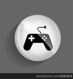 Game and Fun Glossy Icon Vector Illustration on Gray Background. EPS10.. Game and Fun Glossy Icon Vector Illustration