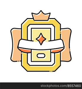 game award with crown color icon vector. game award with crown sign. isolated symbol illustration. game award with crown color icon vector illustration