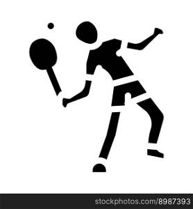 game badminton glyph icon vector. game badminton sign. isolated symbol illustration. game badminton glyph icon vector illustration