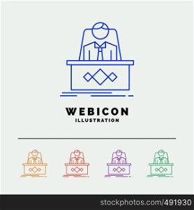 game, Boss, legend, master, CEO 5 Color Line Web Icon Template isolated on white. Vector illustration. Vector EPS10 Abstract Template background