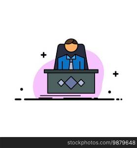 game, Boss, legend, master, CEO Flat Color Icon Vector