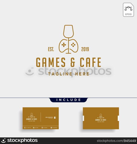 game cafe logo design concept vector illustration icon element - vector. game cafe logo design concept vector illustration icon element