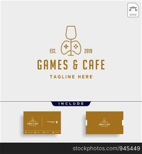 game cafe logo design concept vector illustration icon element - vector. game cafe logo design concept vector illustration icon element