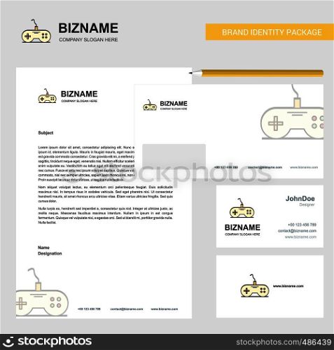 Game controller Business Letterhead, Envelope and visiting Card Design vector template