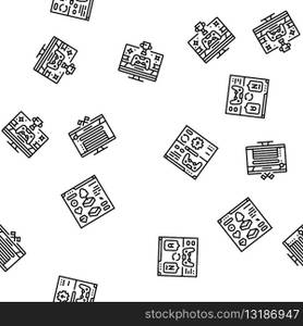 game development computer vector seamless pattern thin line illustration. game development computer seamless pattern vector