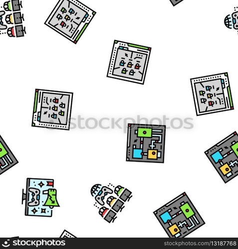 game development computer vector seamless pattern thin line illustration. game development computer seamless pattern vector