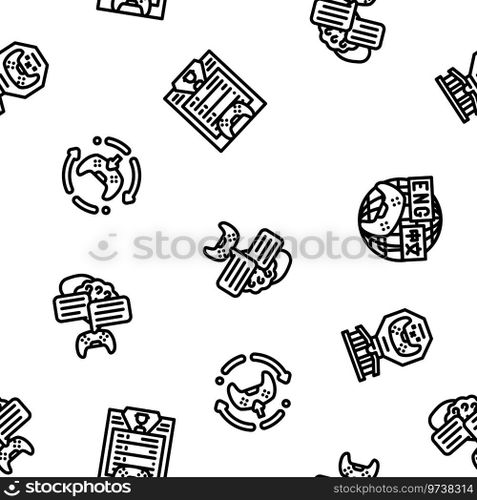 game development software vector seamless pattern thin line illustration. game development software seamless pattern vector