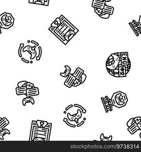 game development software vector seamless pattern thin line illustration. game development software seamless pattern vector