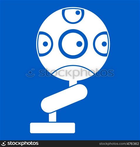 Game device icon white isolated on blue background vector illustration. Game device icon white