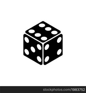 Game Dice, Casino Cube. Flat Vector Icon illustration. Simple black symbol on white background. Game Dice, Casino Cube sign design template for web and mobile UI element. Game Dice, Casino Cube Flat Vector Icon