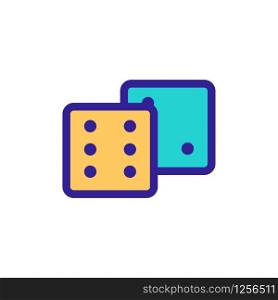 Game dice icon vector. A thin line sign. Isolated contour symbol illustration. Game dice icon vector. Isolated contour symbol illustration