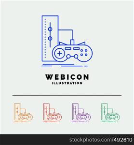 game, gamepad, joystick, play, playstation 5 Color Line Web Icon Template isolated on white. Vector illustration. Vector EPS10 Abstract Template background