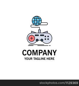 Game, gaming, internet, multiplayer, online Flat Color Icon Vector