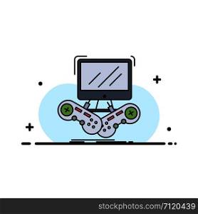 Game, gaming, internet, multiplayer, online Flat Color Icon Vector