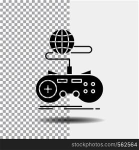 Game, gaming, internet, multiplayer, online Glyph Icon on Transparent Background. Black Icon. Vector EPS10 Abstract Template background