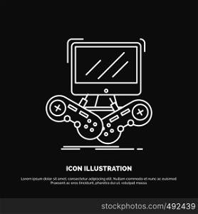Game, gaming, internet, multiplayer, online Icon. Line vector symbol for UI and UX, website or mobile application. Vector EPS10 Abstract Template background