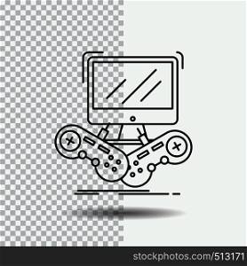 Game, gaming, internet, multiplayer, online Line Icon on Transparent Background. Black Icon Vector Illustration. Vector EPS10 Abstract Template background