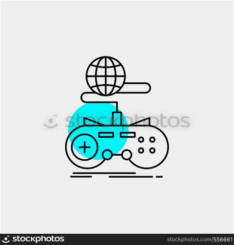 Game, gaming, internet, multiplayer, online Line Icon. Vector EPS10 Abstract Template background