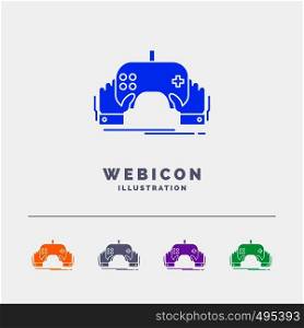 game, gaming, mobile, entertainment, app 5 Color Glyph Web Icon Template isolated on white. Vector illustration. Vector EPS10 Abstract Template background