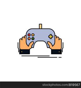game, gaming, mobile, entertainment, app Flat Color Icon Vector