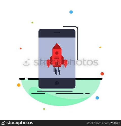 game, gaming, start, mobile, phone Flat Color Icon Vector