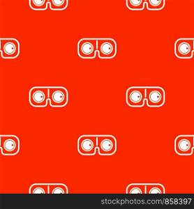 Game glasses pattern repeat seamless in orange color for any design. Vector geometric illustration. Game glasses pattern seamless