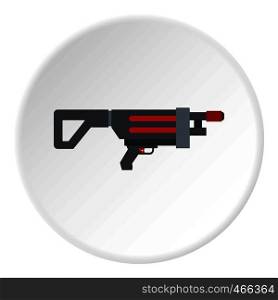 Game gun icon in flat circle isolated on white background vector illustration for web. Game gun icon circle