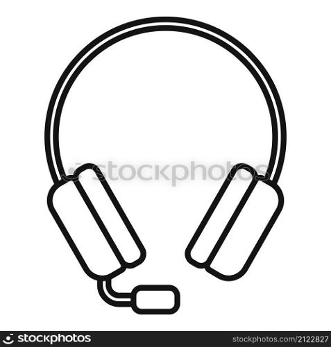 Game headset icon outline vector. Headphone microphone. Customer gamer. Game headset icon outline vector. Headphone microphone