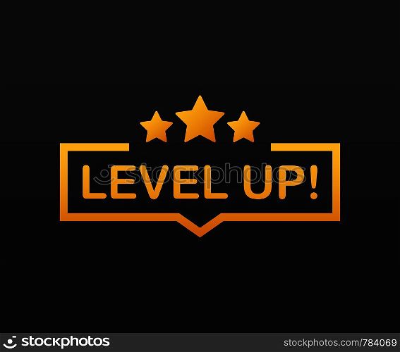Game icon bonus. level up icon, new level logo. Vector stock illustration.