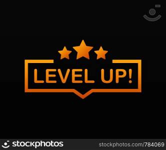 Game icon bonus. level up icon, new level logo. Vector stock illustration.
