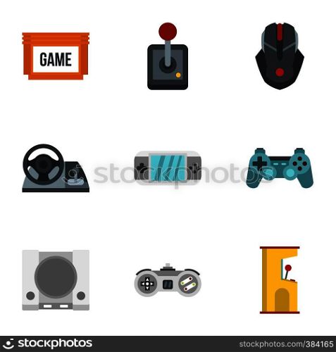 Game icons set. Flat illustration of 9 game vector icons for web. Game icons set, flat style