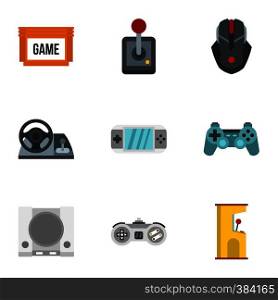 Game icons set. Flat illustration of 9 game vector icons for web. Game icons set, flat style