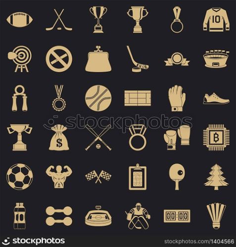 Game icons set. Simple style of 36 game vector icons for web for any design. Game icons set, simple style